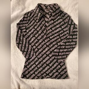 Guess Black and White Logo Pattern Top
